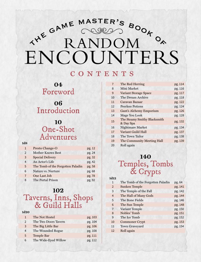 The Game Master's Book of Random Encounters