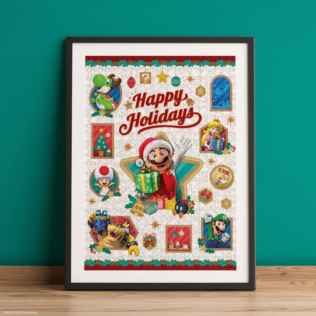 Puzzle - USAopoly - Super Mario “Happy Holidays” (1000 Pieces)