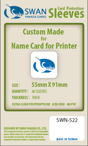 SWAN Sleeves - Card Sleeves (55 x 91 mm) - 80 Pack, Thick Sleeves