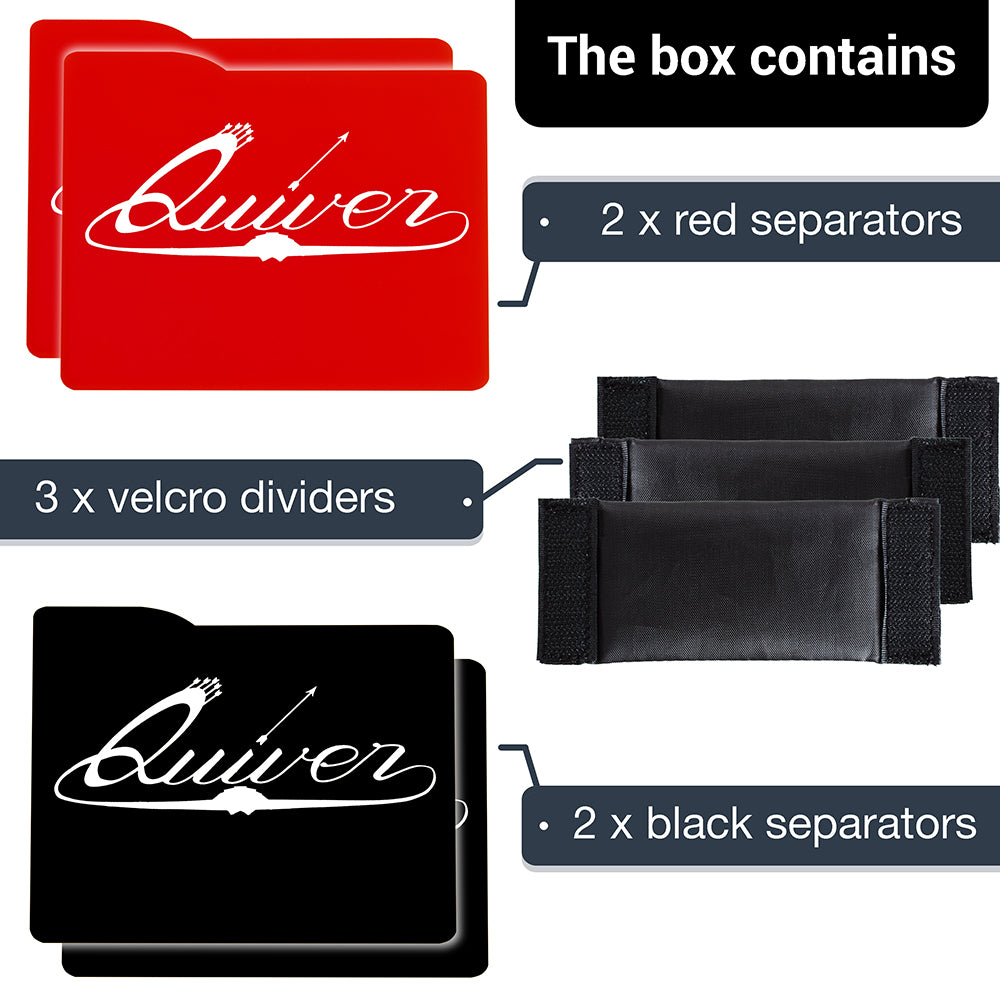 Quiver Time - Card Case Dividers & Separators (Red & Black)